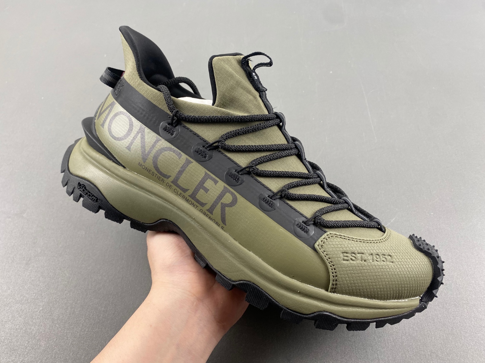 Moncler Army Green Black Low Top